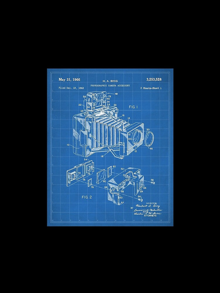 Vintage Camera Patent - Photographic Camera Art - Blueprint Poster by kwonwgeastepf
