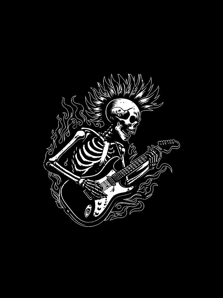Punk Rock Skeleton Electric Guitar Rocker Men Boys by BarbaraLillie
