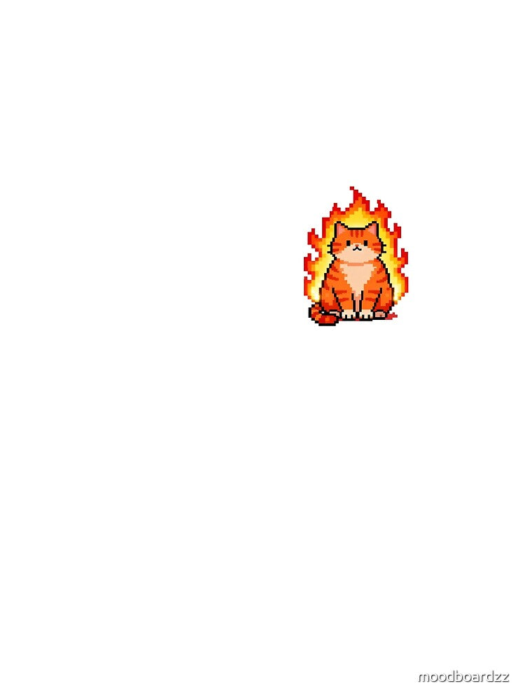 Burning Cat Pixel Art by moodboardzz
