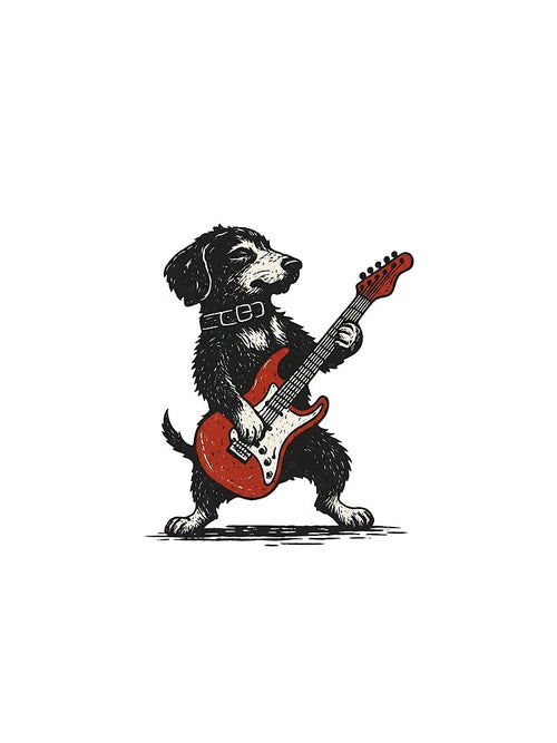 A funny dog playing the guitar by OlyvieArt