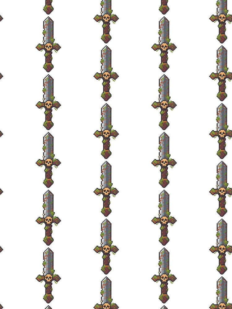 Pixel Skull Sword – Dark Fantasy 8-Bit Pixel Art Weapon by onlin3boutiqu3