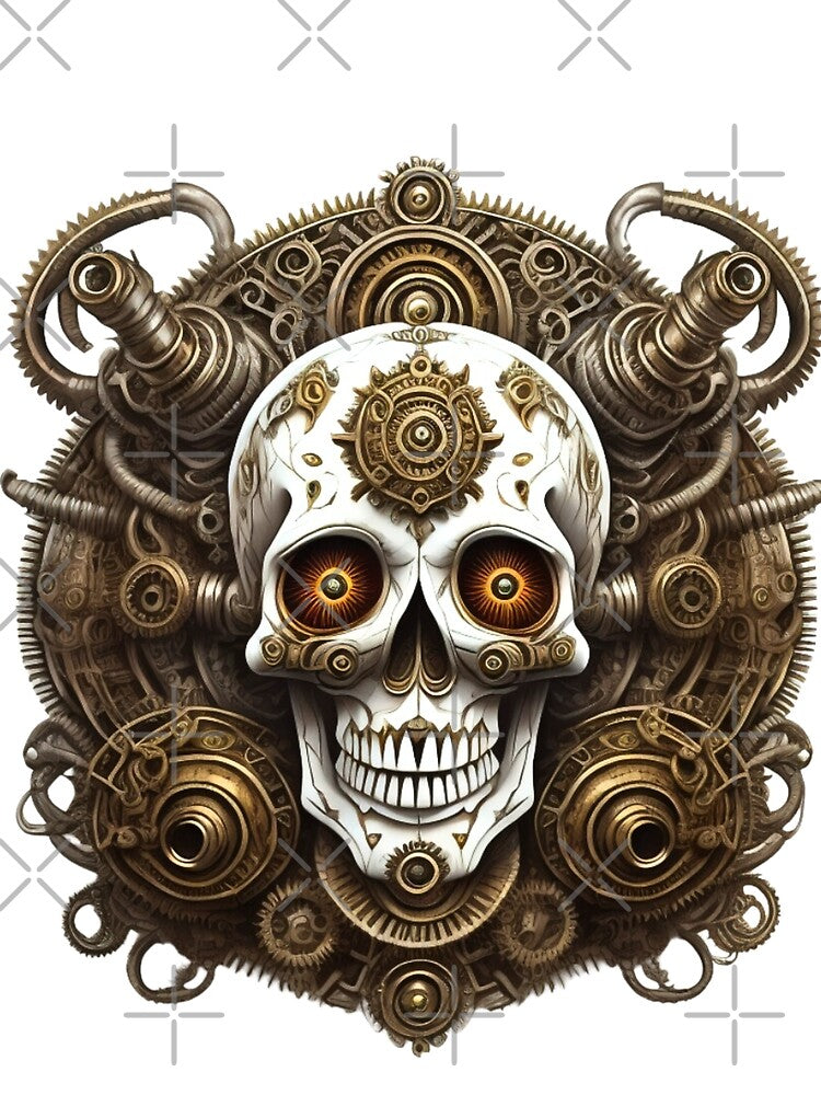 Vintage Steam Punk Skull Mechanical Emblem by risingphoenix6