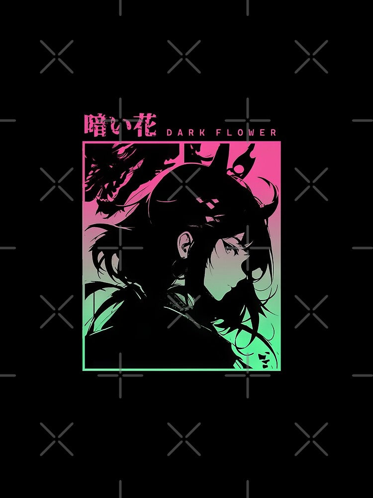 Dark Flower Cyberpunk Aesthetic Vaporwave Anime Manga Girl Japanese Streetwear #829 by mika-gallery