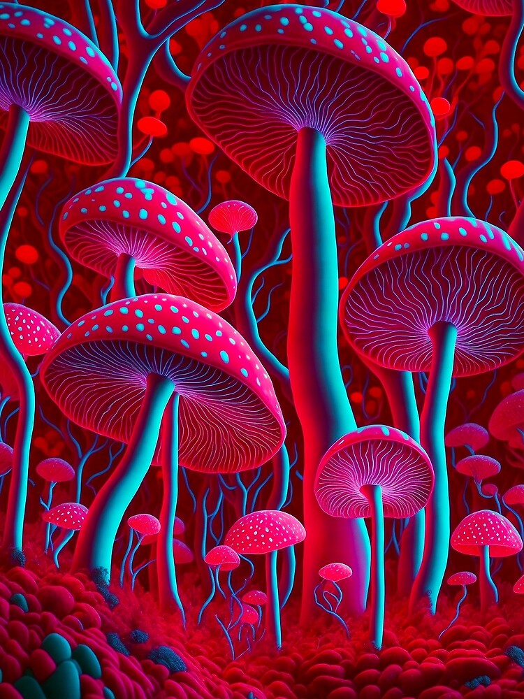 Neon colors mushrooms iphone case by ZenStickConcept