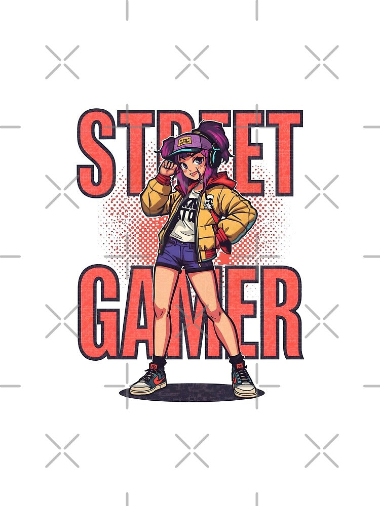 Pixel Street Gamer – Retro Cute Gaming Streetwear Tee by Dhenin Studio