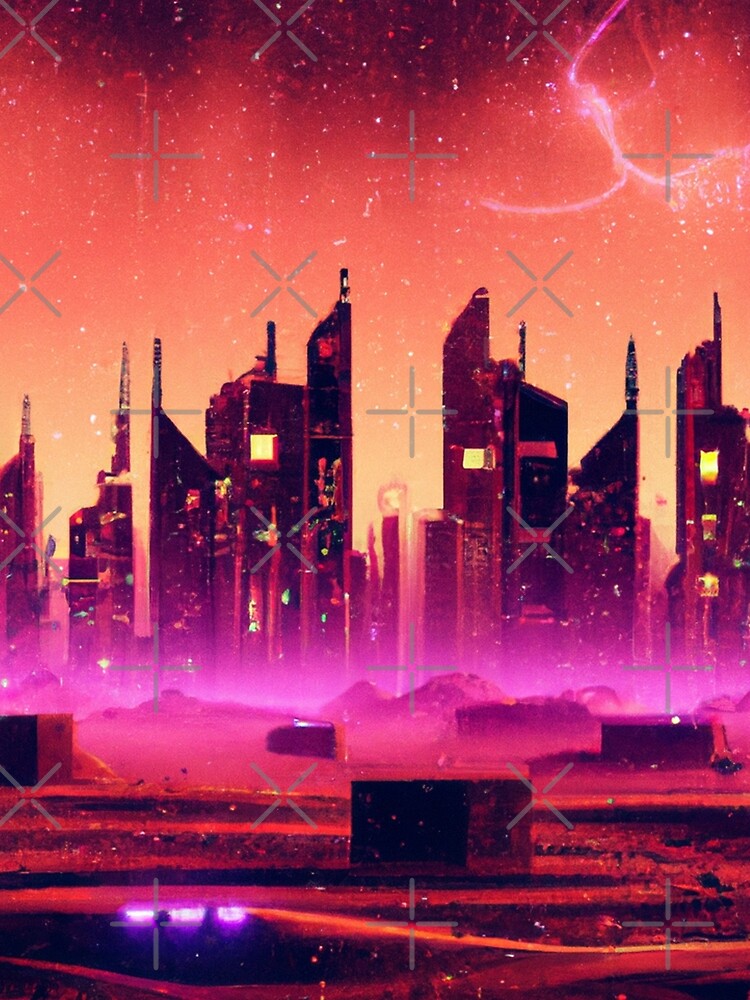 Cyberpunk desert sunset glaxy by M-A-L