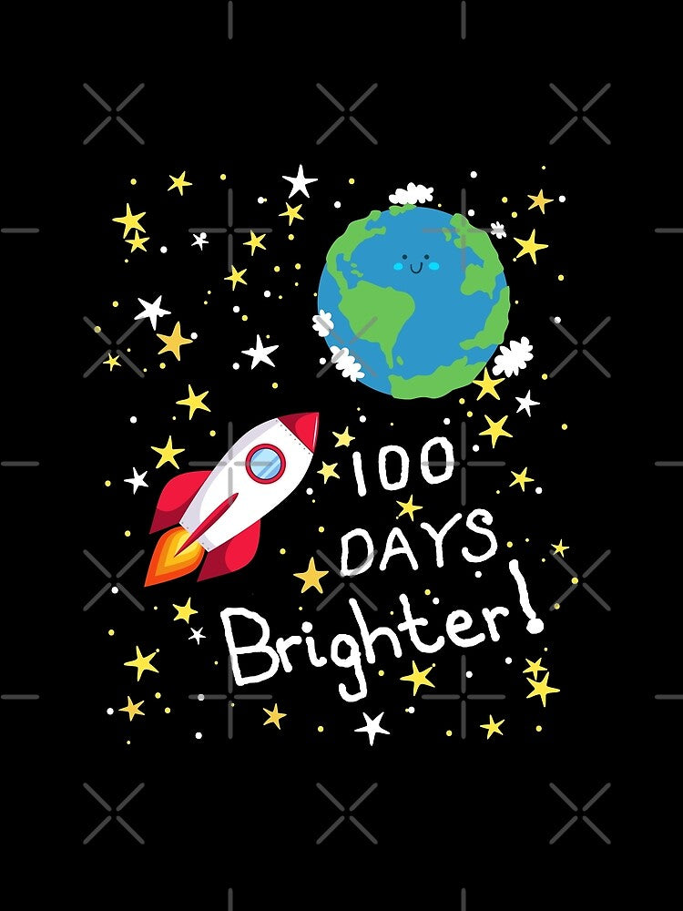 100 Days Brighter Planet Stars Rocket in Orbit Space Boys by MoCalli