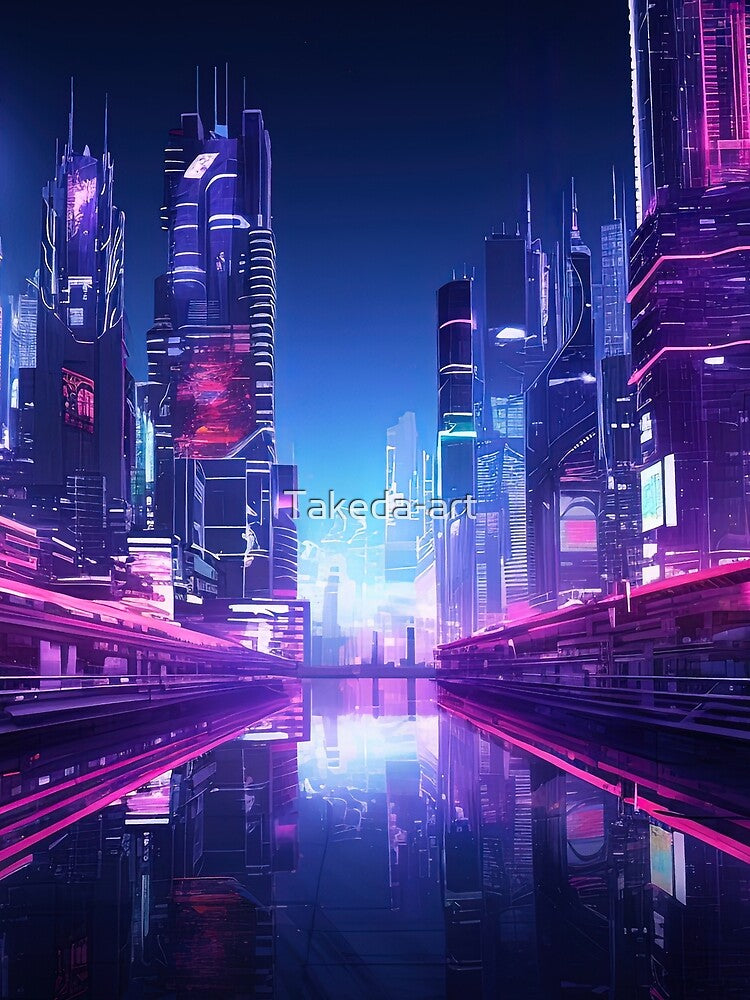 Cyberpunk City Reflection by Takeda-art