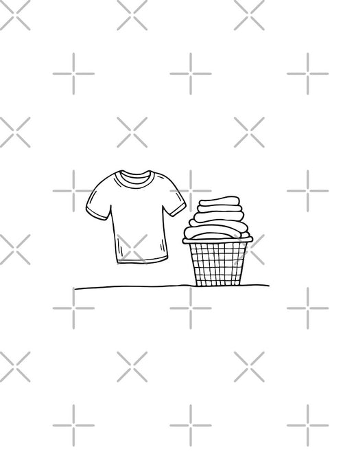 A T-shirts on the floor near a laundry basket by rasagamastore