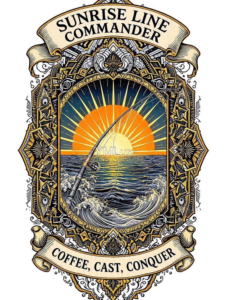 Sunrise Line Commander Coffee Cast Conquer Funny Fishing Gift by YMLux
