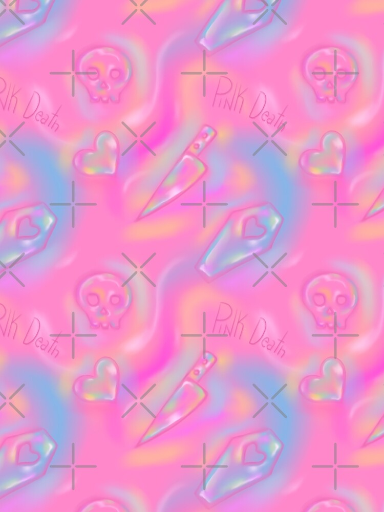Pastel Goth Holographic Skull by Clara Rennó