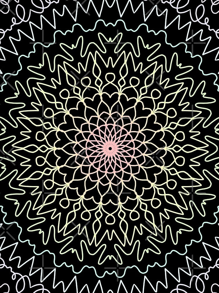 Pastel Rainbow Mandala Design by m-sketchbook