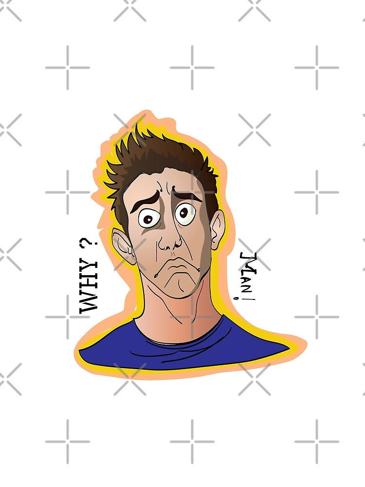 cool confusing man cartoon characters t-shirt | cool confusing man t-shirt by KARTICK DUTTA