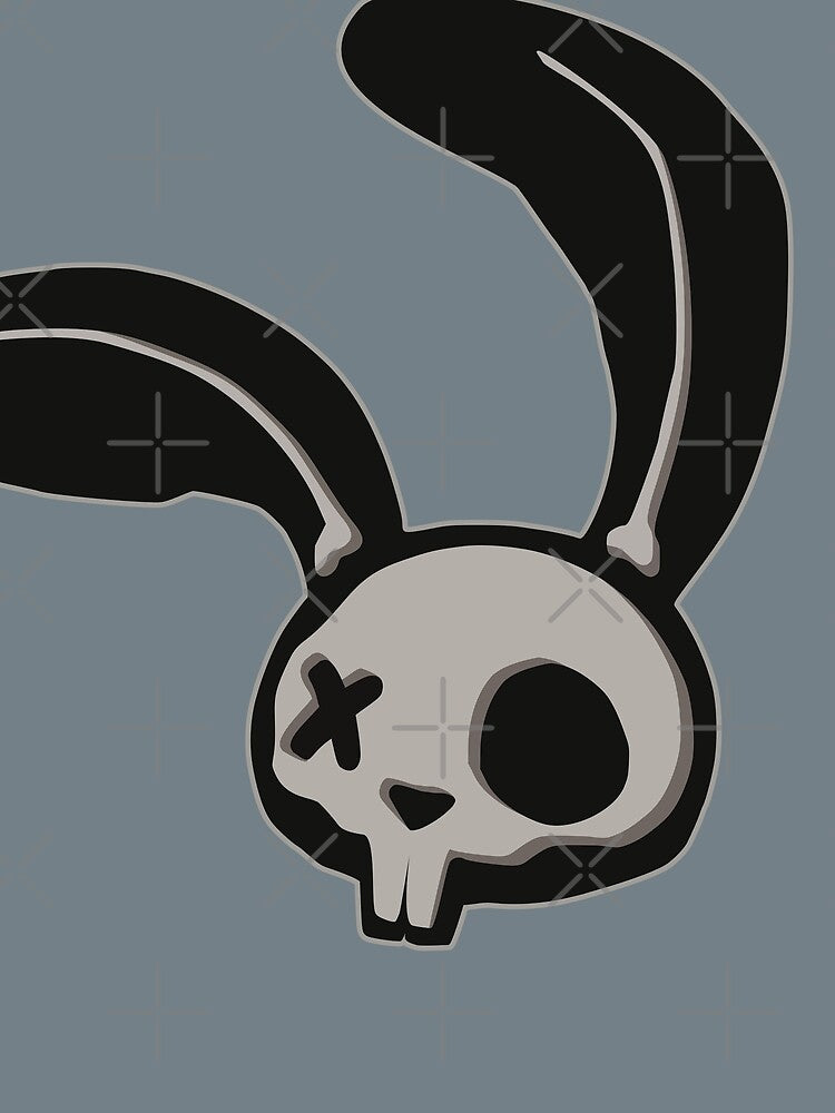 Grey Punk Bunny Skull Graphic by iscaStudioArt