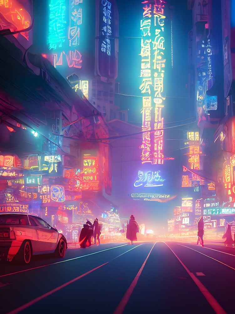 Cyberpunk Neon Town by ArtAT