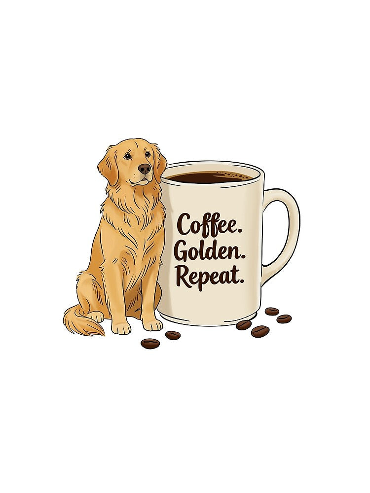 Coffee Golden Repeat Retriever Design by MJ ART