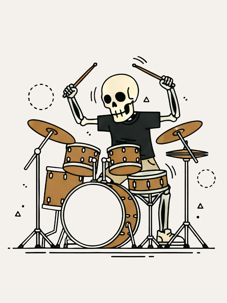 DRUMMER | Minimalist Skeleton Streetwear Art by DEADLINE.
