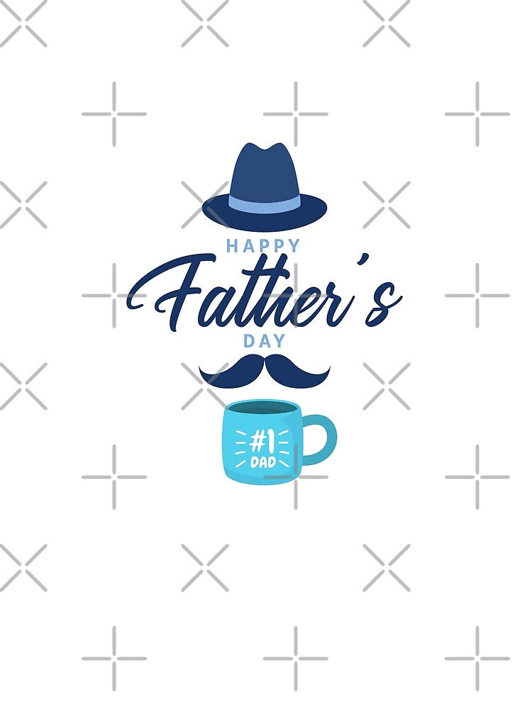 Father's Day Blue Mustache Badge by unboxedbyJuls