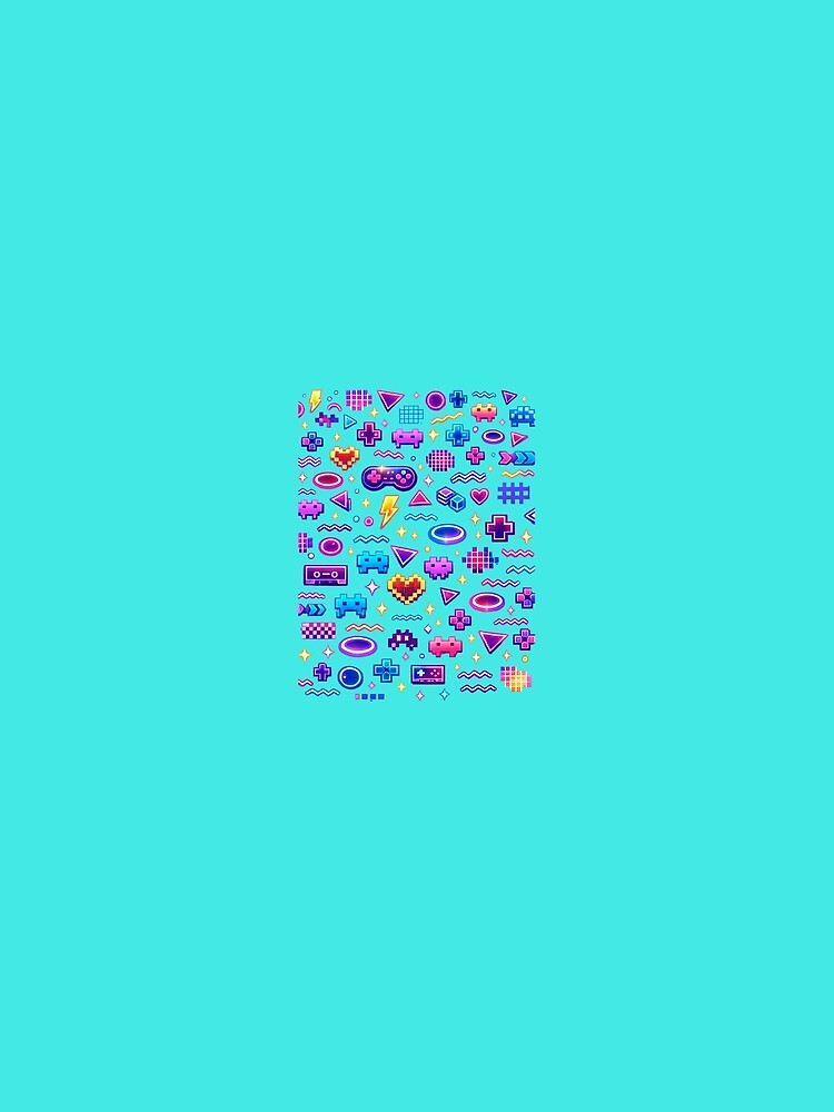 Neon Retro Pixel Gaming Pattern by Pixolon