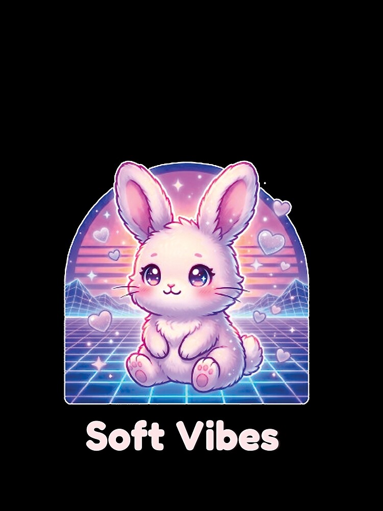 Cute Kawaii Bunny Soft Vibes – Pastel Aesthetic Retro Rabbit Design by Artishal