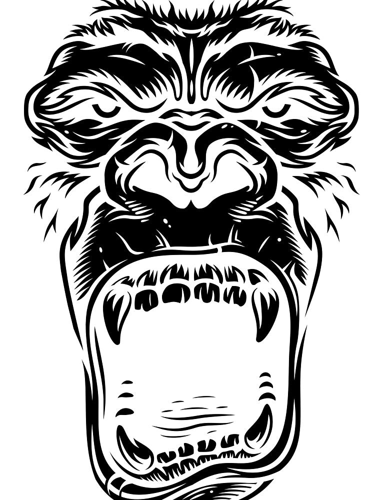 Face of gorilla on black by PherppaXz