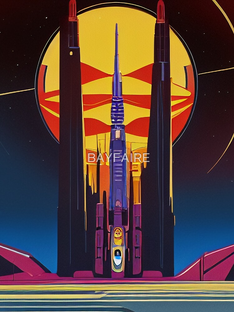 Vintage Cyberpunk City Poster by BAYFAIRE