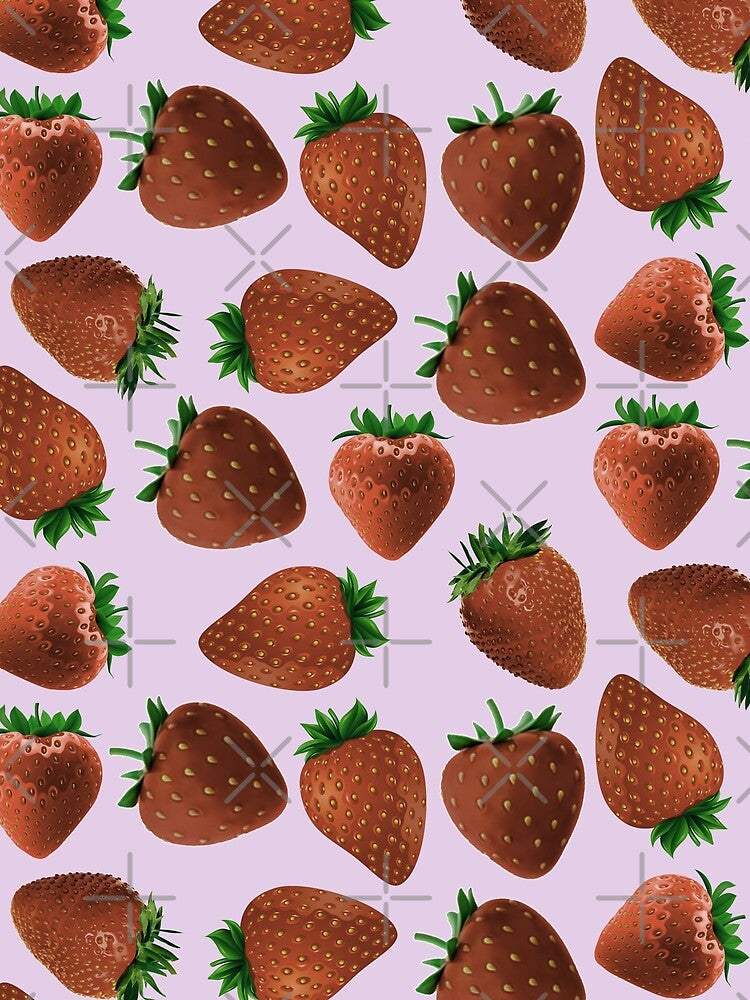 strawberry hand drawn pink color pattern by Special-Ninja