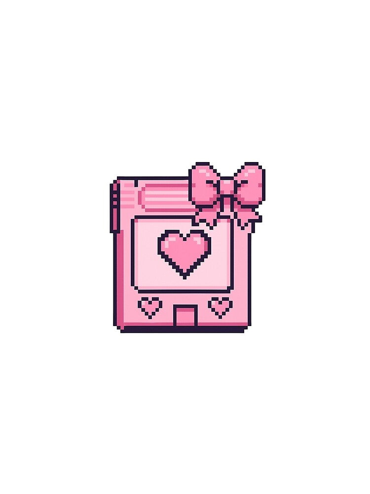 Pink Pixel Cartridge Coquette Retro Gaming by Trend Drops Mad
