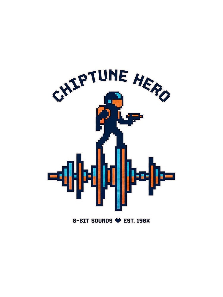 Chiptune Hero | 8-Bit Music & Retro Gaming Pixel Art by CH-4TEE