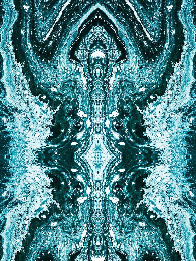 Symmetry in black turquoise white II by Psilographics