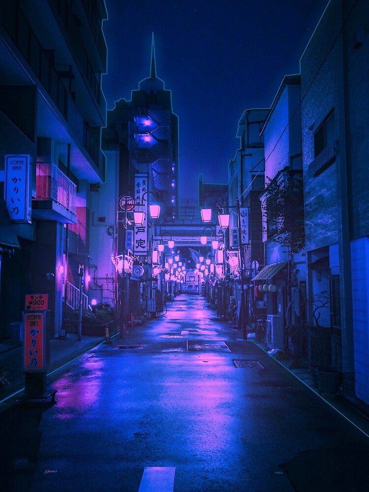 Neon city night - Tokyo streets by Designed-4-You