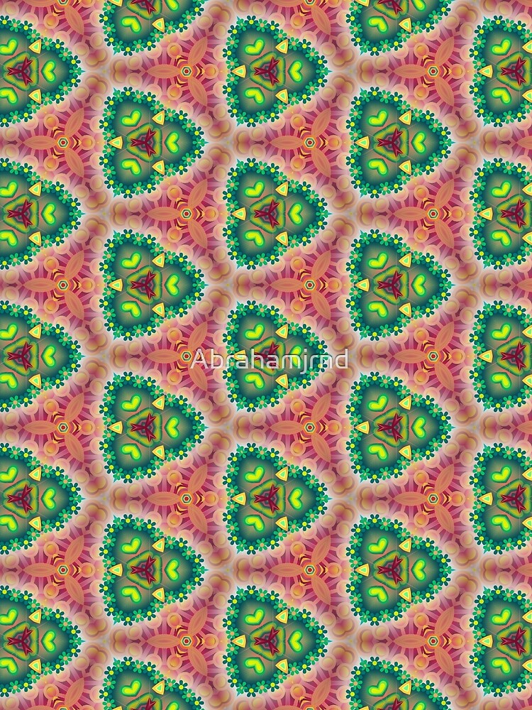 bumper garden abstraction green red violet psychedelic seamless colorful repeat pattern by Abrahamjrnd