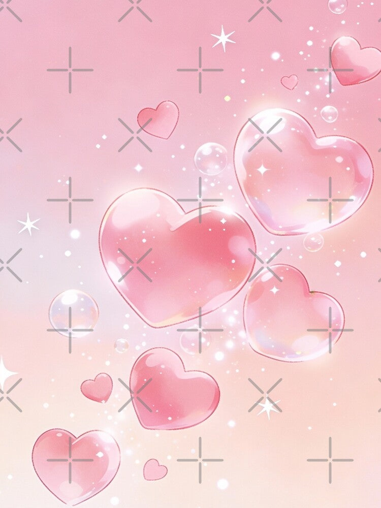 Cute Pink Hearts Aesthetic Art by anandsiva2703