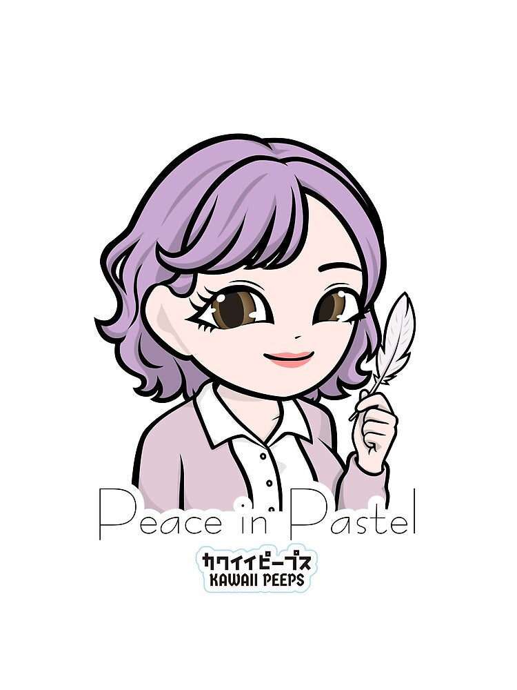 Peaceful Kawaii "Peace in Pastel" Design – Soft Girl Aesthetic & Calm Mindfulness Art by P-L-Sardines