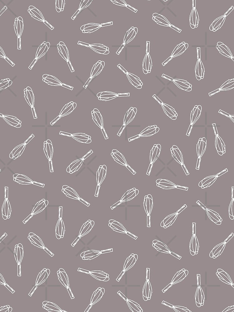 Vector simple grey kitchen whisks seamless doodle pattern background. by jamiesoondesign