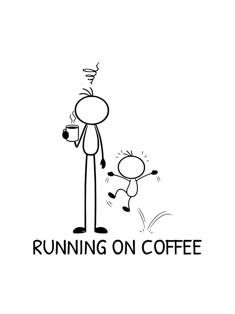 Funny Running On Coffee Dad Shirt | Back to School Parent Humor | School Morning Coffee Lover by Pebl-Co