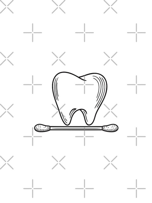 A tooth resting beside a cotton swab on the table by rasagamastore
