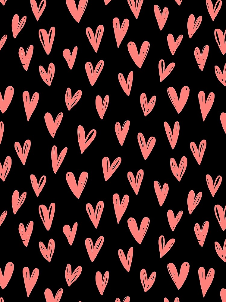 Hands Drawn Red Color Hearts by artvia