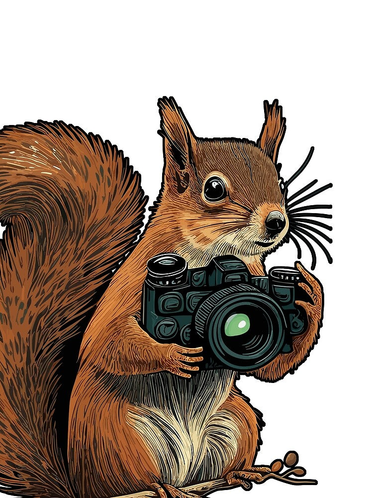 Squirrel Photographer Design for Photoheads and Camera Enthusiasts by Max Simson