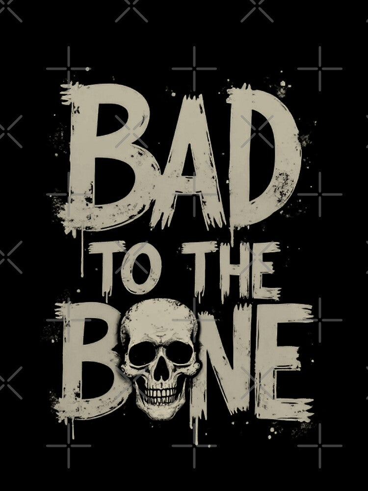 Bad to the Bone Skull, grunge, vintage, streetwear by davidjulie