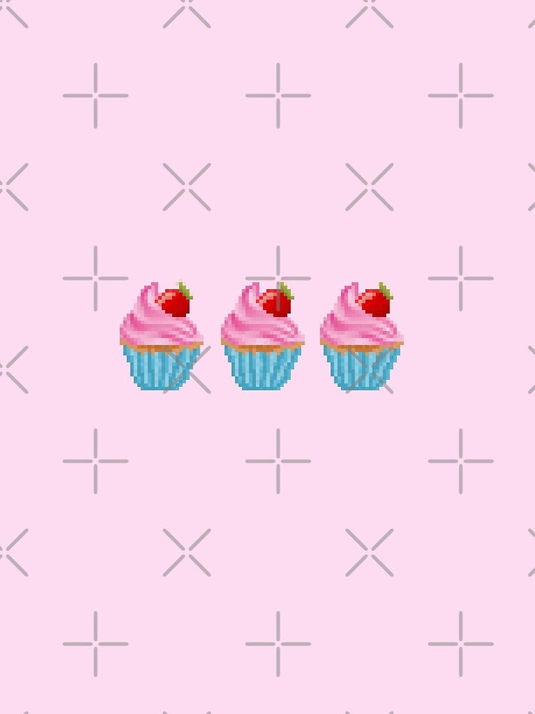 Retro Pixel Strawberry Frosted Cupcakes by 8BitTrip