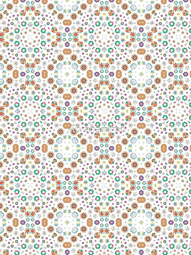 decorative flowers ornamental abstract seamless colorful repeat pattern by Abrahamjrnd