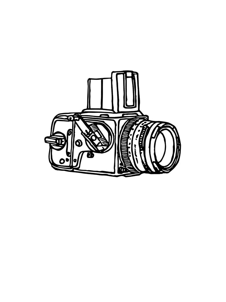 Hassy Vintage Medium Format Film Camera Sketch by Film Camera Nerds