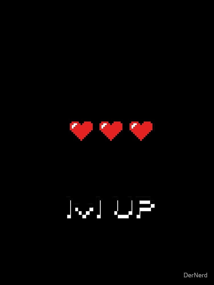 Heart Level Up Pixel 8 Bit Gamer Retro Gaming Game by DerNerd