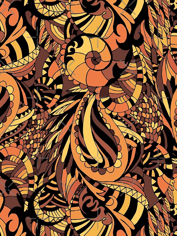Ethnic pattern. Brown ornament by JuliaBadeeva
