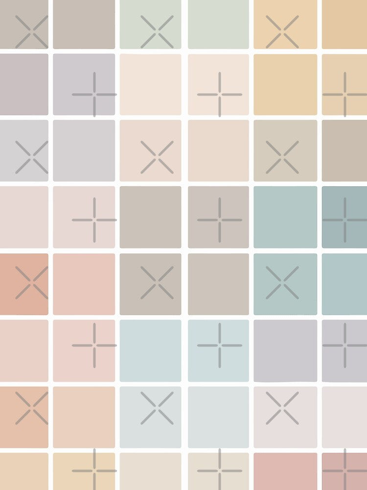 Minimalist Pastel Grid Pattern – Soft Modern Abstract Design by Moss and Moon Studio
