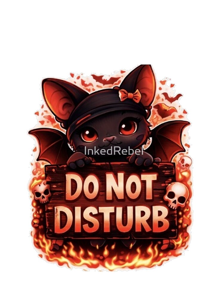 Do Not Disturb Red Gothic Bat Funny Introvert Dark Aesthetic Design by InkedRebel
