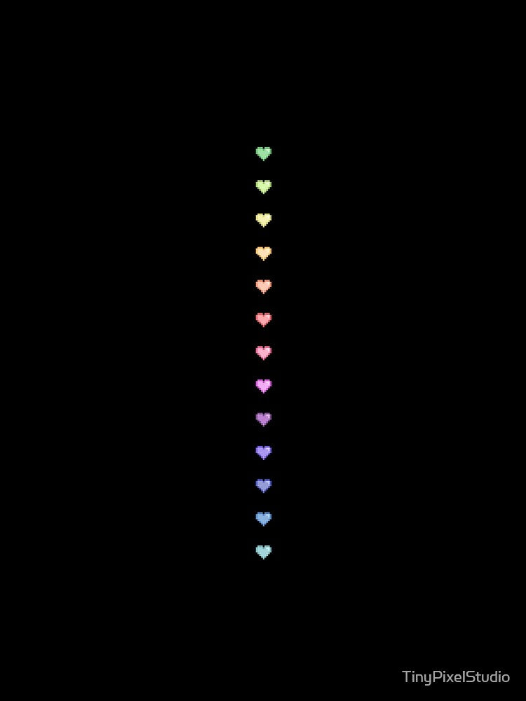 Pastel Sunset Line of Hearts by TinyPixelStudio