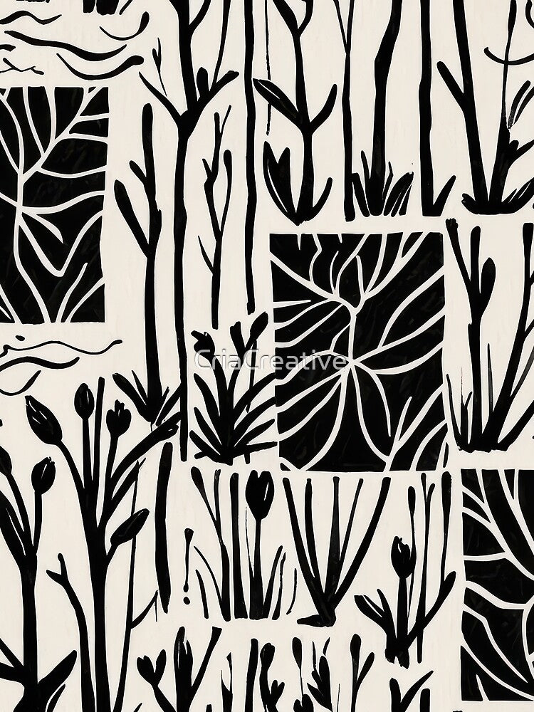 Simple Ink Stamp Botanical Print by CriaCreative