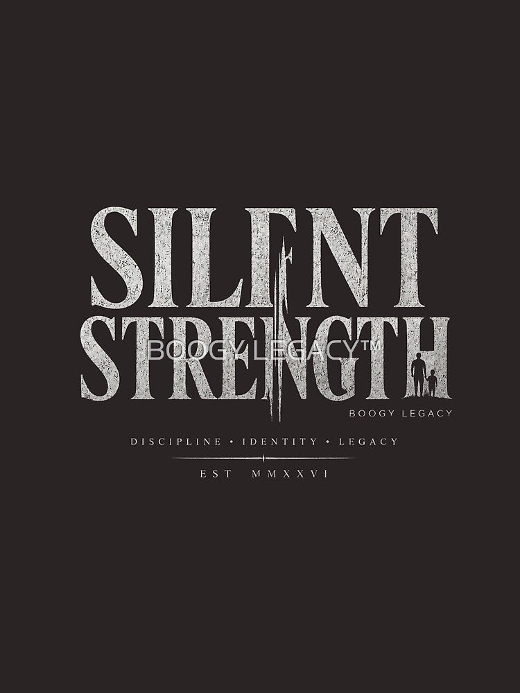 Silent Strength Shirt, Stoic Father Son Streetwear Tee, Minimalist Masculine Graphic T-Shirt, Luxury Oversized Typography Shirt by BOOGY LEGACY™